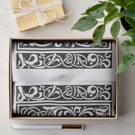 Brief Z Middeleeuws Monogram Art Nouveau Tissuepapier (Geschenk)