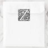 Brief Z Middeleeuws Monogram Art Nouveau Vierkante Sticker (Tas)