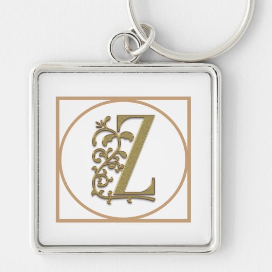 BRIEF Z MONOGRAM Beauful Wedding New Home Gift Sleutelhanger (Voorkant)