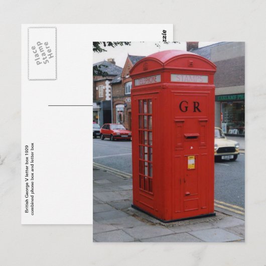 Briefbus 1929 van de Britse George V Briefkaart (Voorkant / Achterkant)