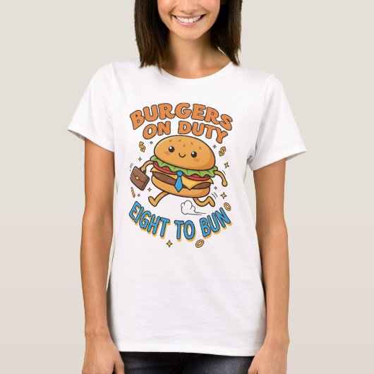 Briefcase Burger – Hustle in a Bun T-shirt (Voorkant)