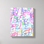 Briefconfetti "E" Canvas Afdruk (Voorkant)