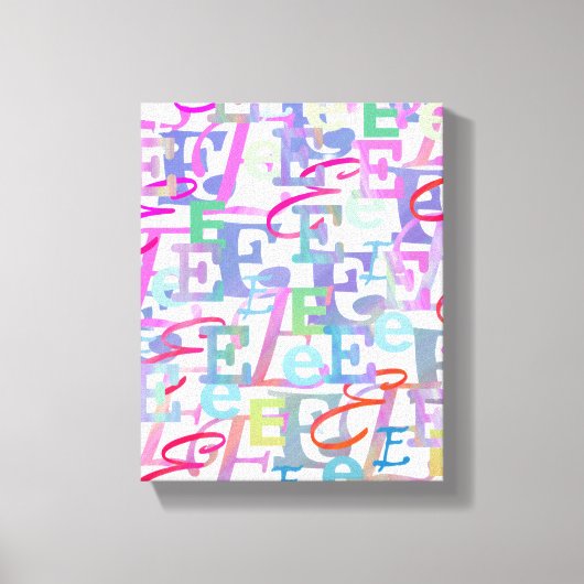 Briefconfetti "E" Canvas Afdruk (Voorkant)