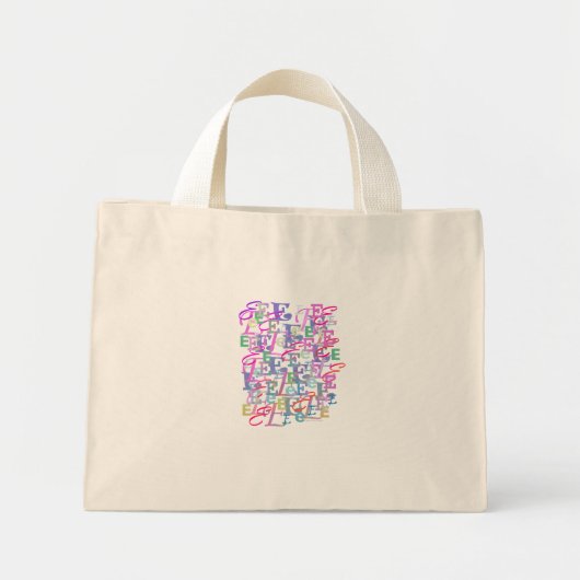 Briefconfetti "E" Mini Tote Bag (Voorkant)