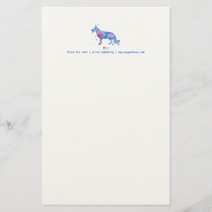 Briefhoofd Cool Watercolor Duitse Herdershond Briefpapier
