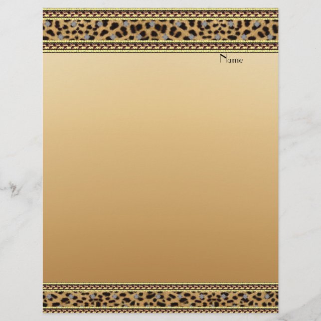Briefhoofd Gouden Luipaard Rand (Voorkant)