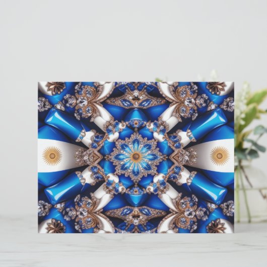 Briefhoofd met Argentijnse kleuren Design (Staand voorkant)