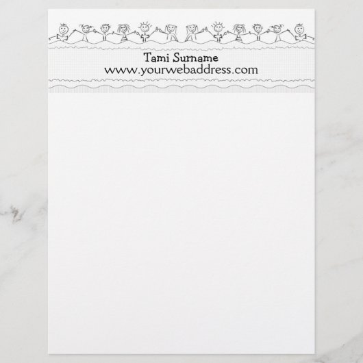 Briefhoofd met blije kinderen (Voorkant)