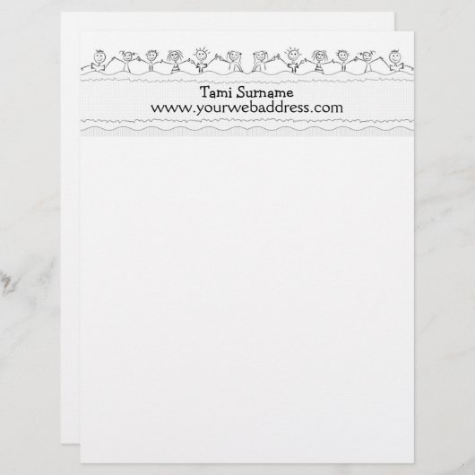 Briefhoofd met blije kinderen (Voorkant / Achterkant)