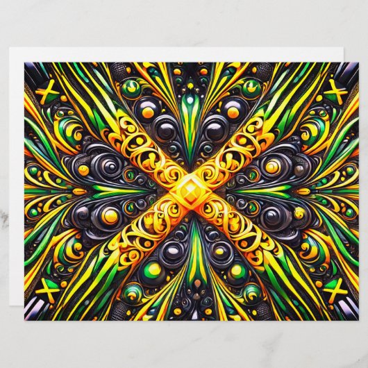 Briefhoofd met Jamaicaanse kleuren Design (Voorkant / Achterkant)