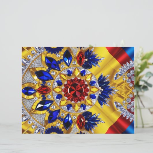 Briefhoofd met Roemeense kleuren Design (Staand voorkant)