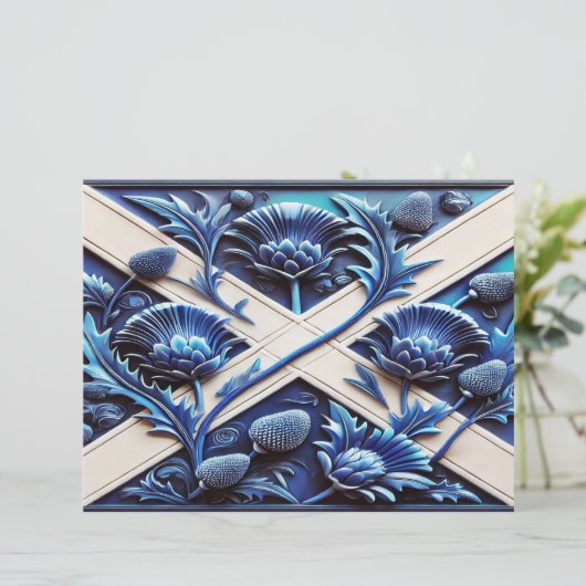 Briefhoofd met Schots Thistles Design (Staand voorkant)