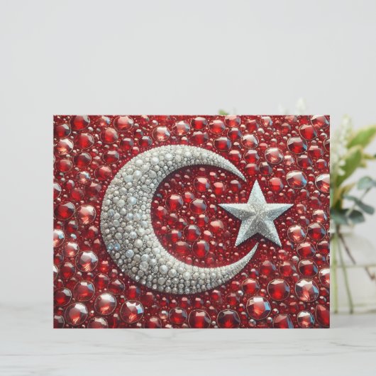 Briefhoofd met Turkse kleuren Design (Staand voorkant)