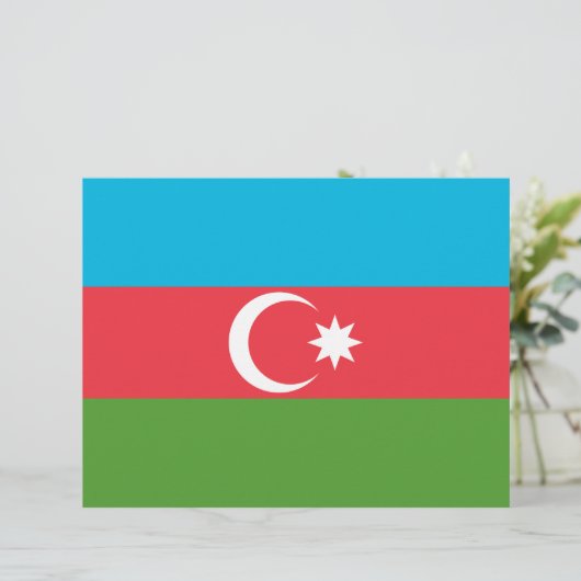Briefhoofd met Vlag van Azerbeidzjan (Staand voorkant)
