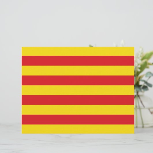 Briefhoofd met vlag van Catalonië (Staand voorkant)