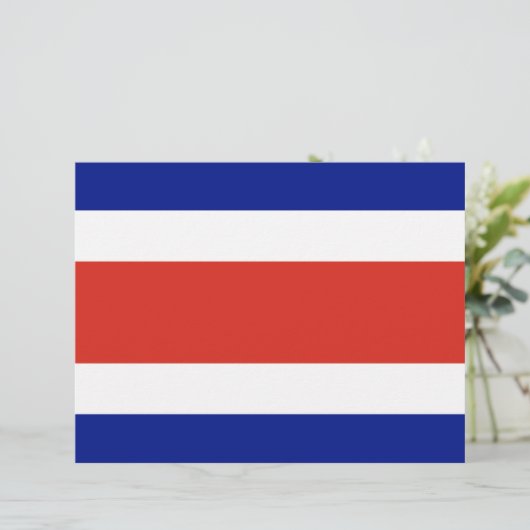Briefhoofd met vlag van Costa Rica (Staand voorkant)
