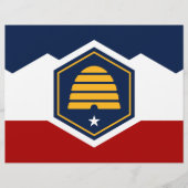 Briefhoofd met vlag van de staat Utah, VS (Voorkant)