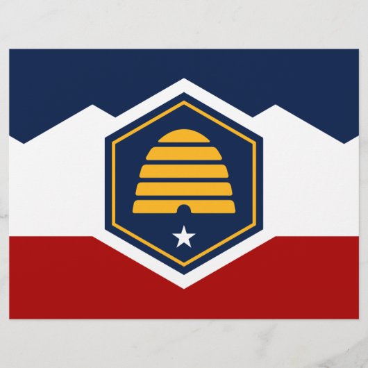 Briefhoofd met vlag van de staat Utah, VS (Voorkant)