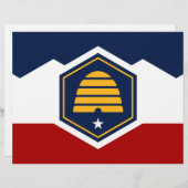 Briefhoofd met vlag van de staat Utah, VS (Voorkant / Achterkant)