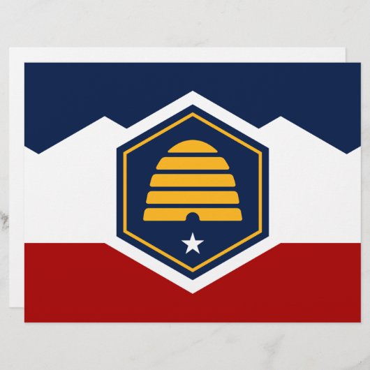 Briefhoofd met vlag van de staat Utah, VS (Voorkant / Achterkant)
