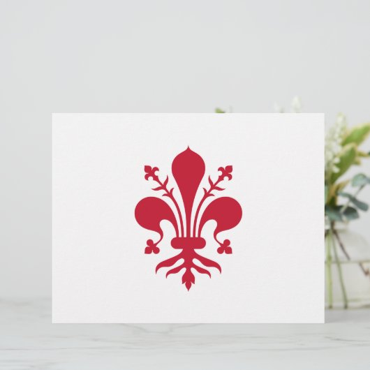 Briefhoofd met vlag van Florence, Toscane (Staand voorkant)