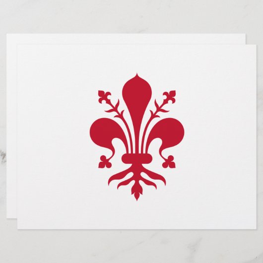 Briefhoofd met vlag van Florence, Toscane (Voorkant / Achterkant)