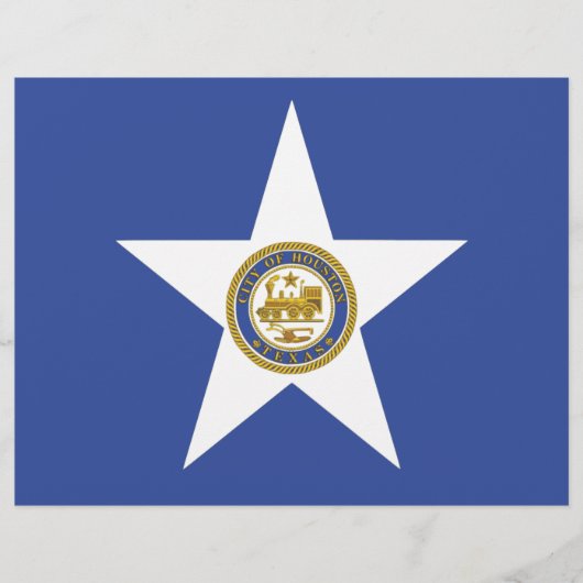 Briefhoofd met vlag van Houston, VS (Voorkant)