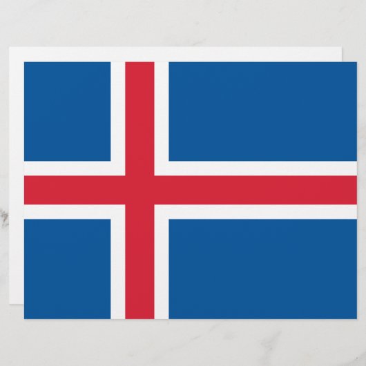 Briefhoofd met vlag van IJsland (Voorkant / Achterkant)