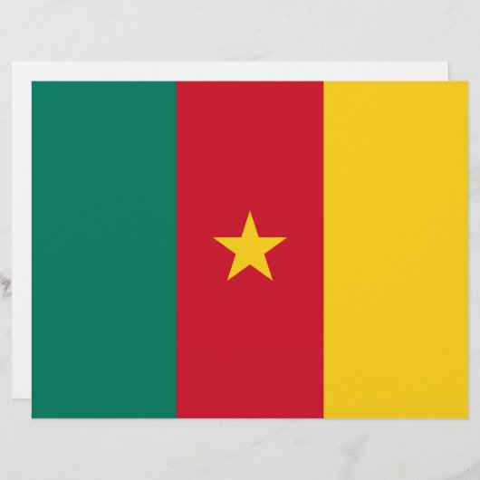 Briefhoofd met vlag van Kameroen (Voorkant / Achterkant)