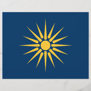 Briefhoofd met vlag van Macedonië, Griekenland