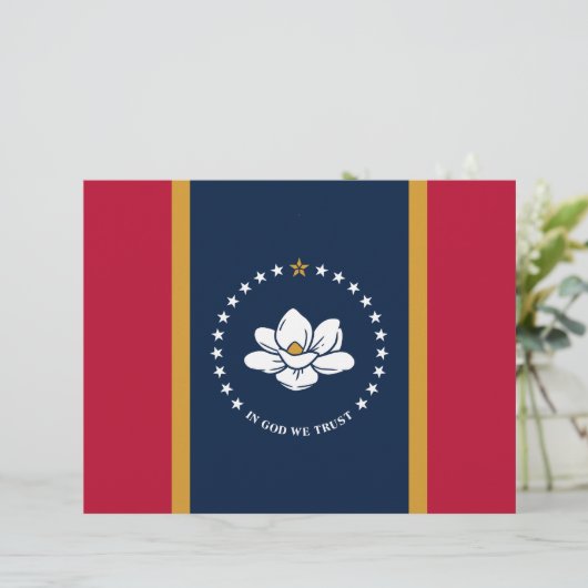 Briefhoofd met vlag van Mississippi (Staand voorkant)