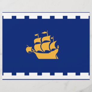 Briefhoofd met Vlag van Quebec City, Canada