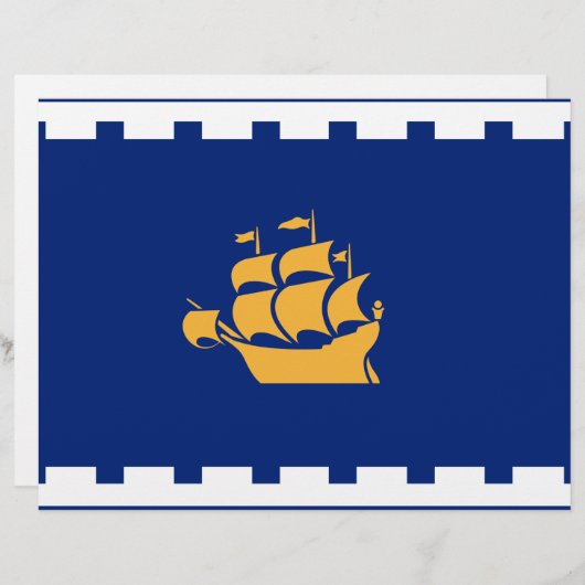 Briefhoofd met Vlag van Quebec City, Canada (Voorkant / Achterkant)