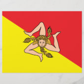 Briefhoofd met vlag van Sicilië, Italië (Voorkant)
