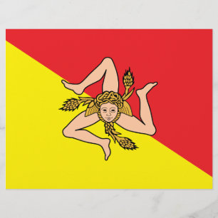 Briefhoofd met vlag van Sicilië, Italië