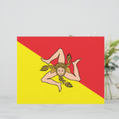 Briefhoofd met vlag van Sicilië, Italië (Staand voorkant)