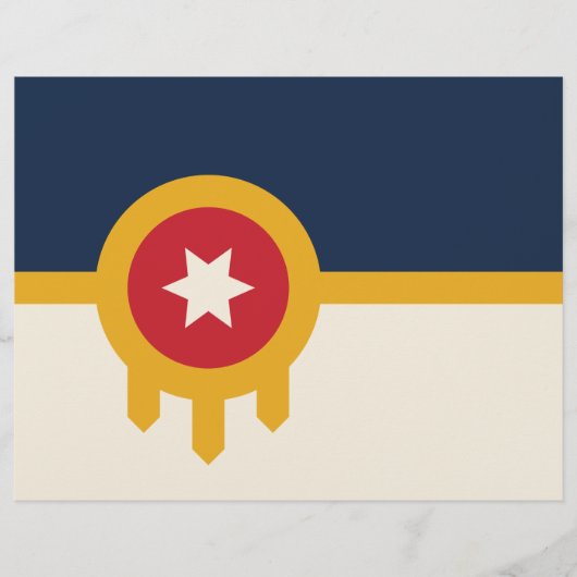 Briefhoofd met vlag van Tulsa, Oklahoma (Voorkant)