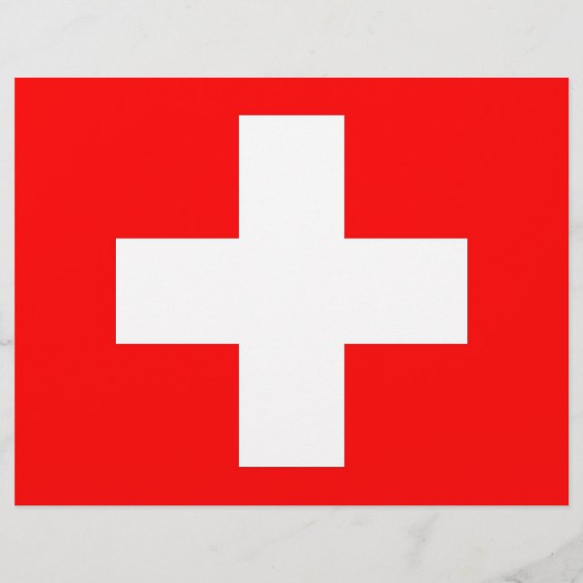 Briefhoofd met vlag van Zwitserland (Voorkant)
