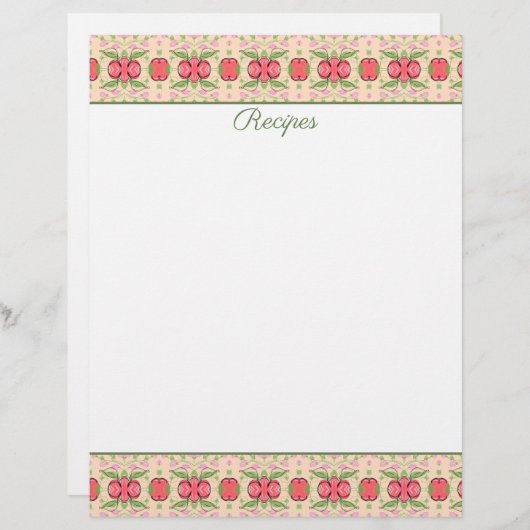 briefhoofd-of receptenpapier briefhoofd (Voorkant / Achterkant)