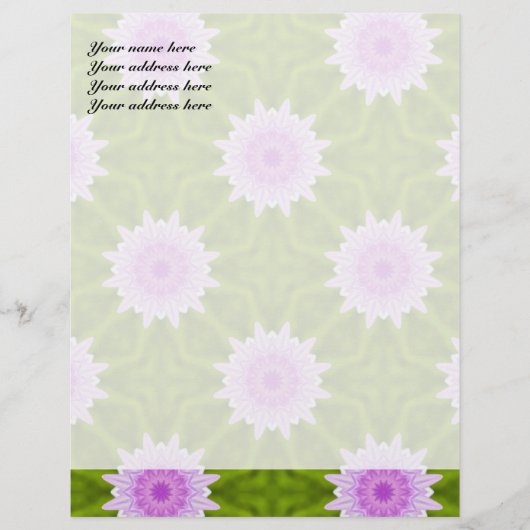 Briefhoofd ontwerp met roze sneeuwvlokken (Voorkant)