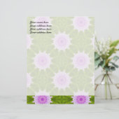 Briefhoofd ontwerp met roze sneeuwvlokken (Staand voorkant)
