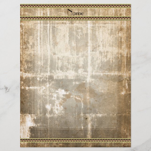 Briefhoofd Oud Gescheurd Papier Goud Bruine Rand (Voorkant)