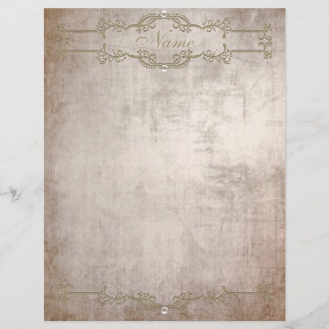 Briefhoofd Oud Papier Goud Parel (Voorkant)