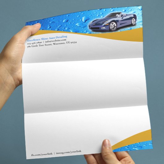 Briefhoofd Sjabloon voor Autodetailing Bedrijf