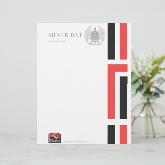  briefhoofd, treinbriefpapier briefhoofd (Staand voorkant)