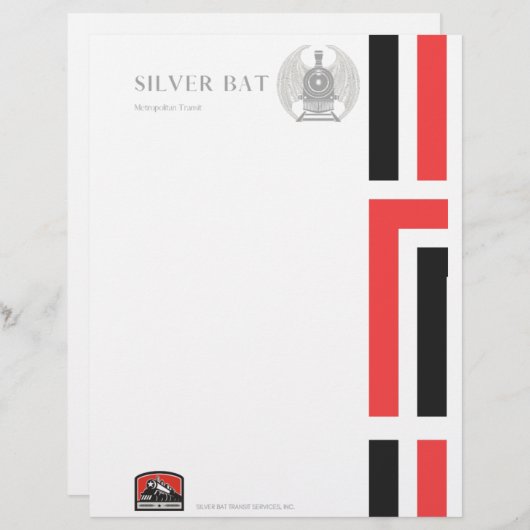 briefhoofd, treinbriefpapier briefhoofd (Voorkant / Achterkant)