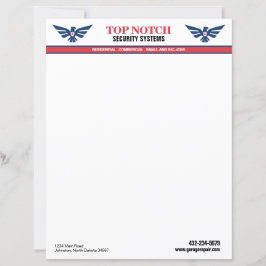 briefhoofd van het beveiligingssysteem