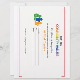 Briefhoofd Waarde Samen Certificaat