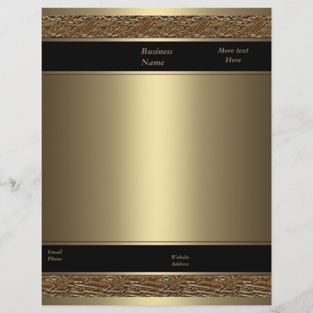 Briefhoofd Zakelijk Bruin Metaal Brons Goud Ontwerp (Voorkant)