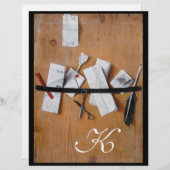 BRIEFHOUDER IN HOUT MONOGRAM, wit zwart (Voorkant / Achterkant)